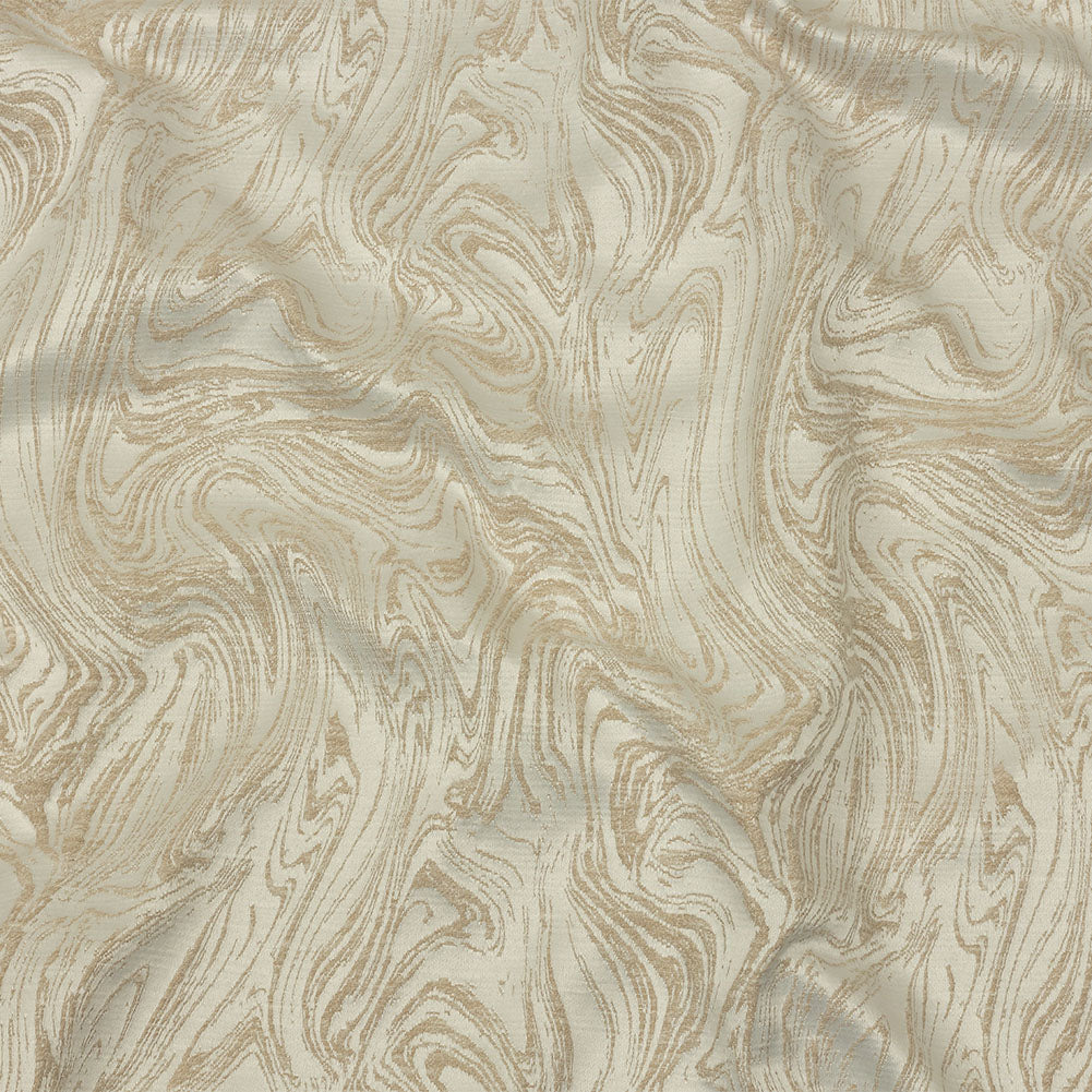 Cotton and Recycled Polyester Drapery Jacquard - Champagne Marbled Lines - British Imported - Joann Fabrics