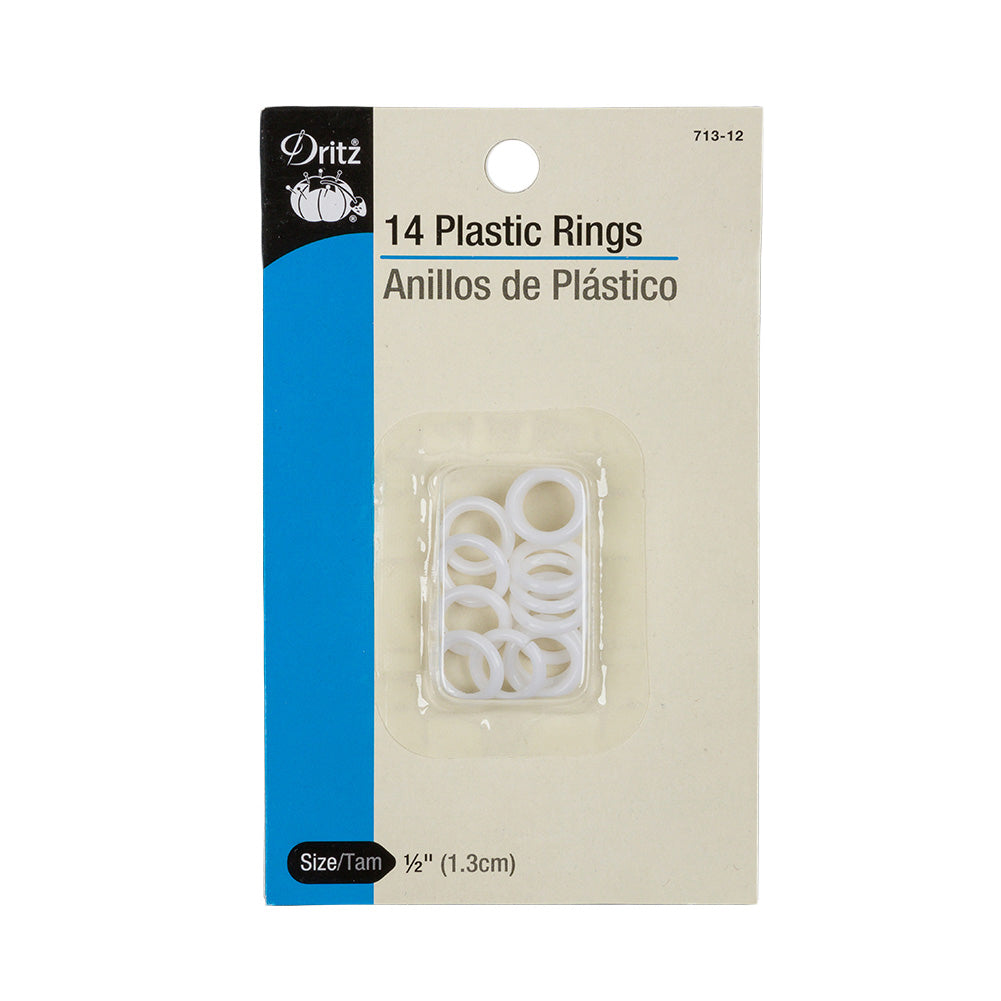 Dritz 14ct White Plastic O-Rings - 0.5