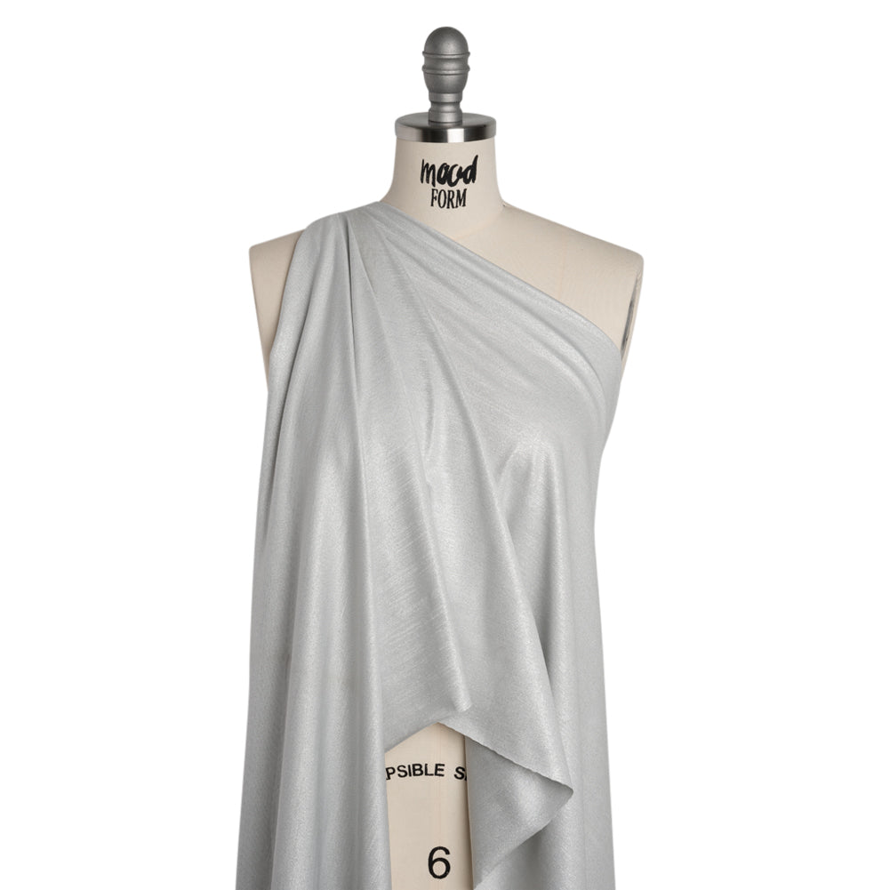Metallic Stretch Nylon Jersey - White and Silver - Designer Deadstock - Joann Fabrics
