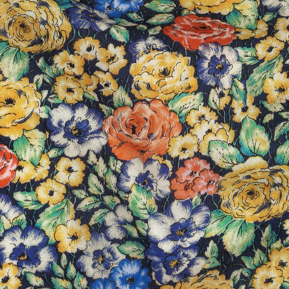 Mood Exclusive Navy Bountiful Blossoms Cotton Voile - Joann Fabrics