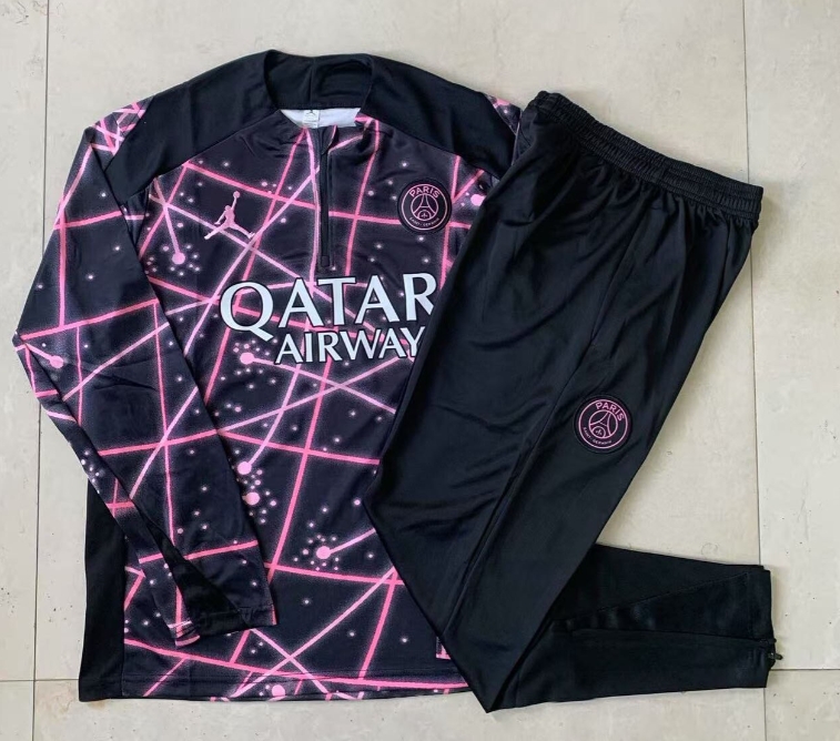 2025/2026 Psg Paris Saint-Germain Half-Pull Training Suit Black Starry SkySet