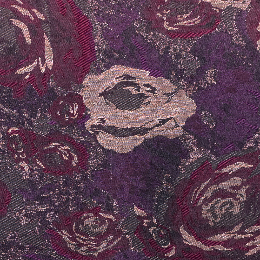 Pink/Purple/Gold Metallic Rose Patterned Brocade - Joann Fabrics