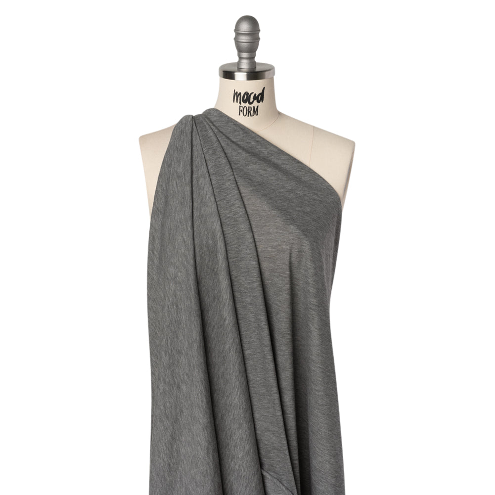 Lightweight Polyester and Cotton Jersey - Heathered Dark Gray - Deadstock - Joann Fabrics