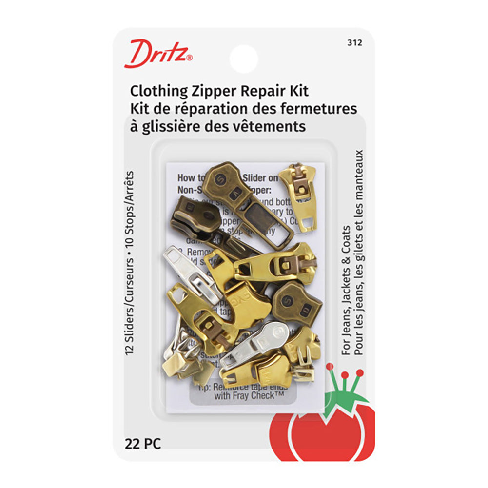 Dritz Clothing Zipper Repair Kit - 22pc - Joann Fabrics