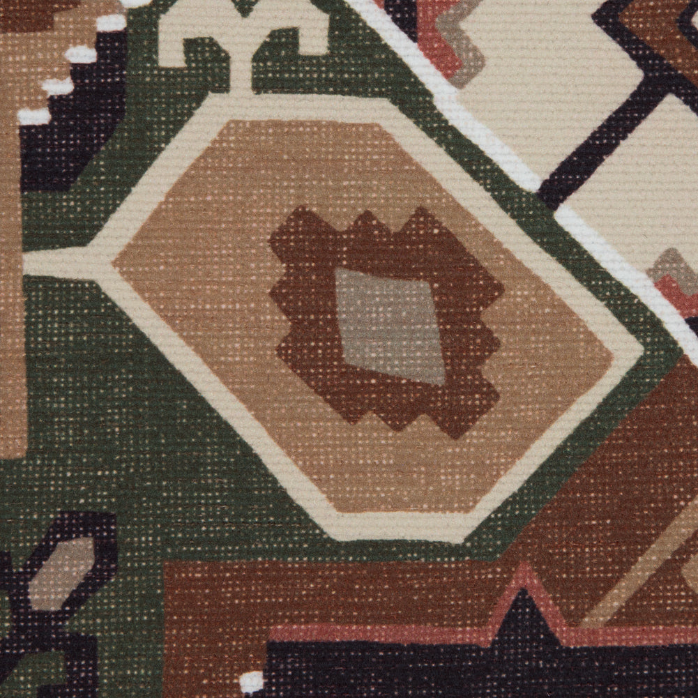 Brown and Green Aztec Printed Brushed Canvas - Joann Fabrics