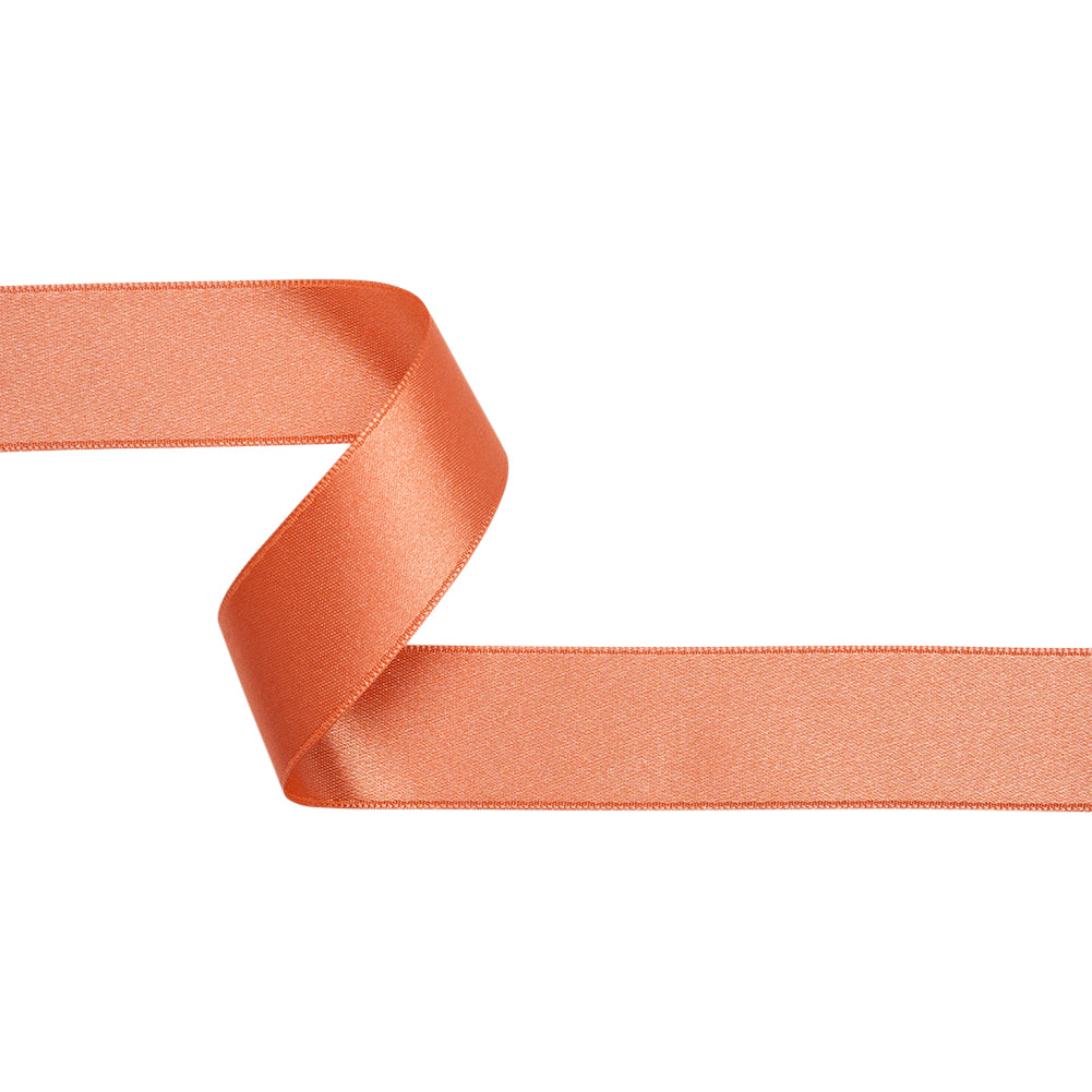Peach Double Face French Satin Ribbon - 1
