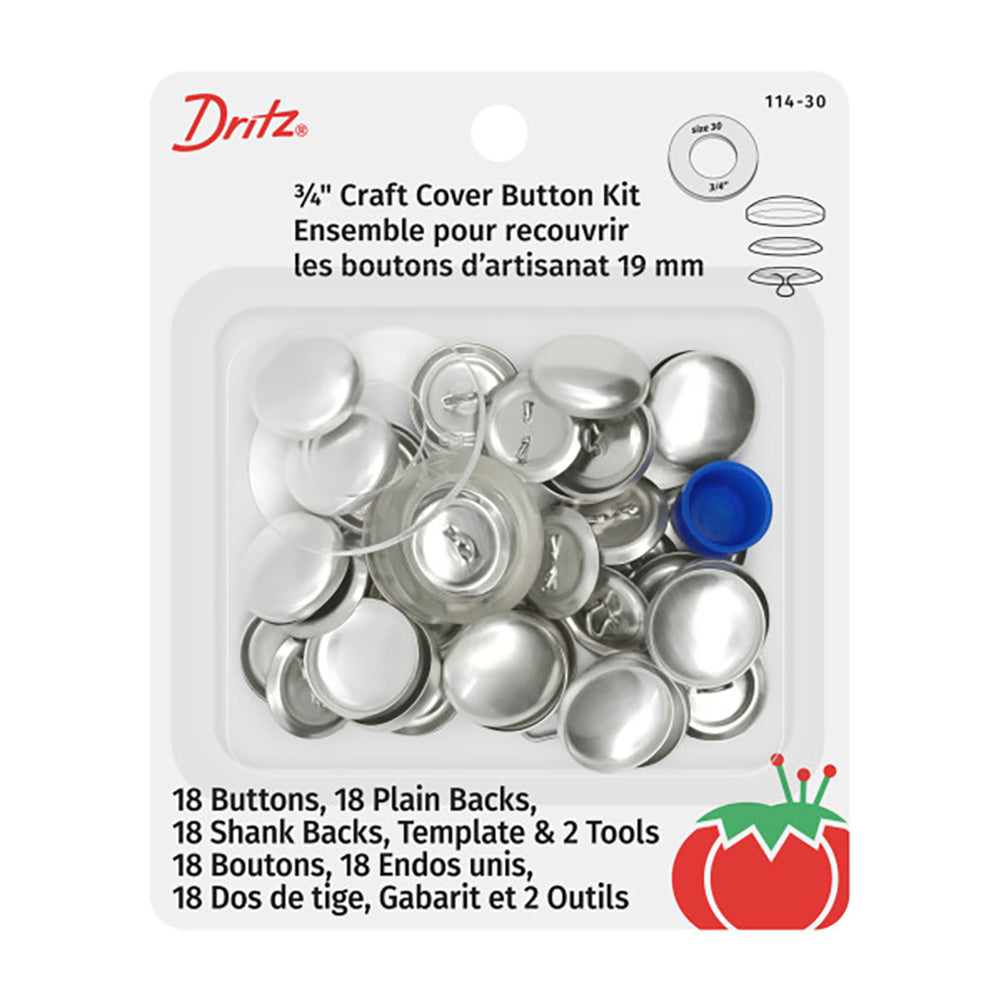 Dritz Craft Cover Button Kit - Nickel - 0.75