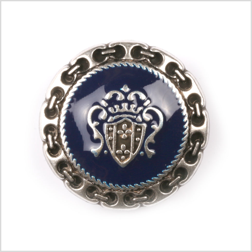Navy and Silver Metal Blazer Crest Button - 36L/23mm - Joann Fabrics