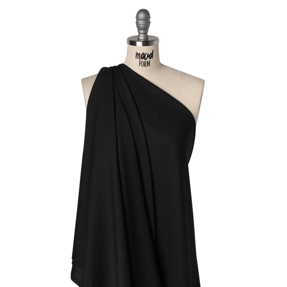 Linen-Look Stretch Polyester Woven - Black - Designer Deadstock - Joann Fabrics