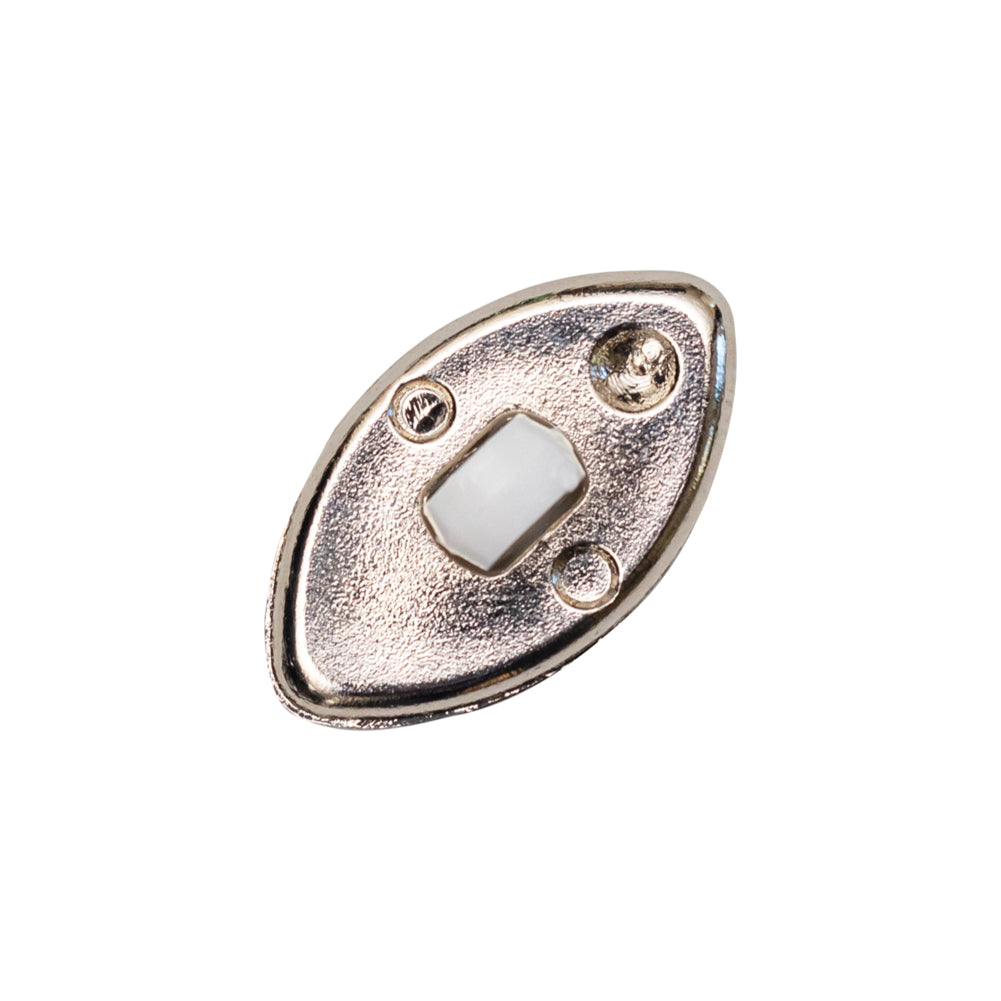 Italian White and Silver 2-Piece Plastic Teardrop Shank Back Button - 32L/20mm - Joann Fabrics