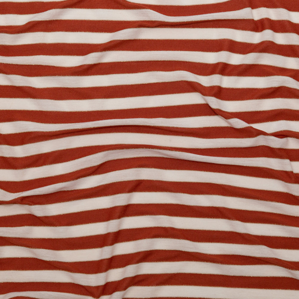 Italian Dew, Ginger and Metallic Gold Coast Bengal Striped Rayon Jersey - Joann Fabrics