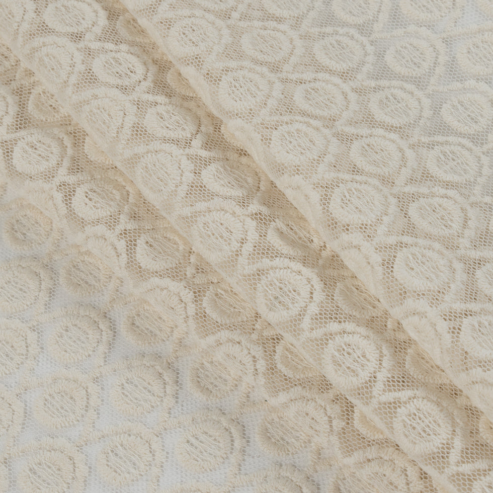 Famous NYC Designer Off-White Scalloped Lace on Netting - Joann Fabrics