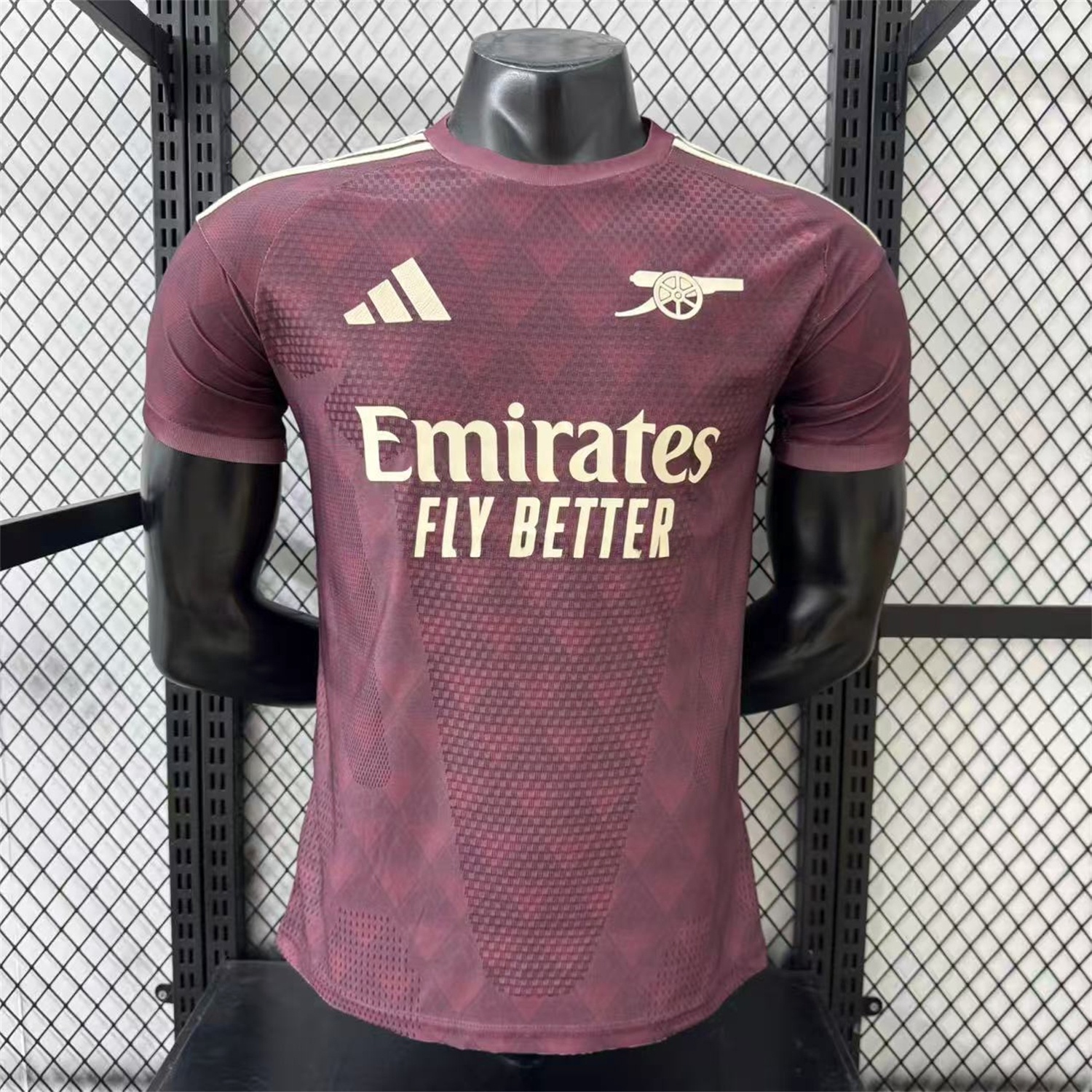 Arsenal 26-27 Yellow Sponsors Wine Red Special Jersey - Player Version - UnitedFutballJersey