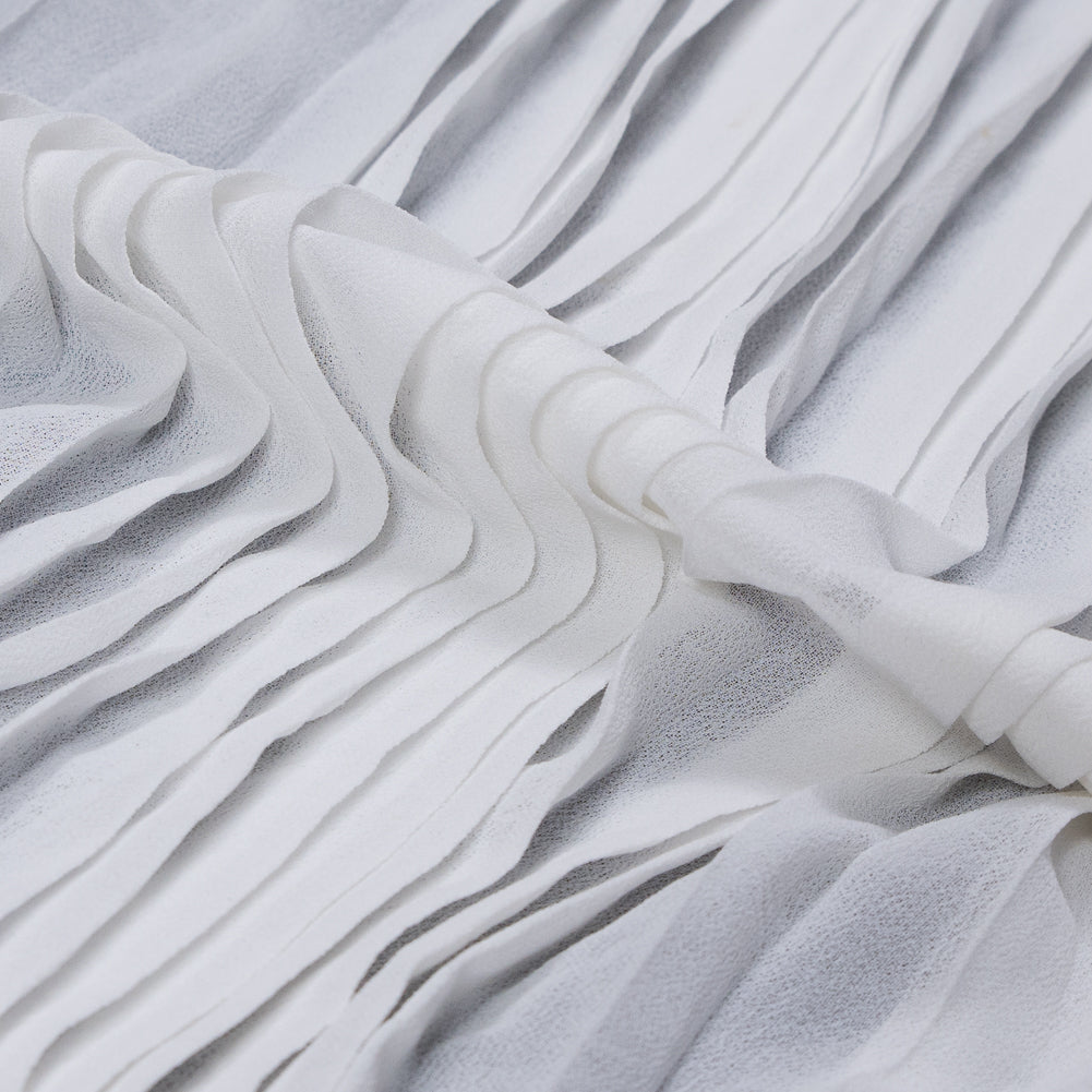 Accordion Pleated Chiffon - White - Etereo Collection - Joann Fabrics