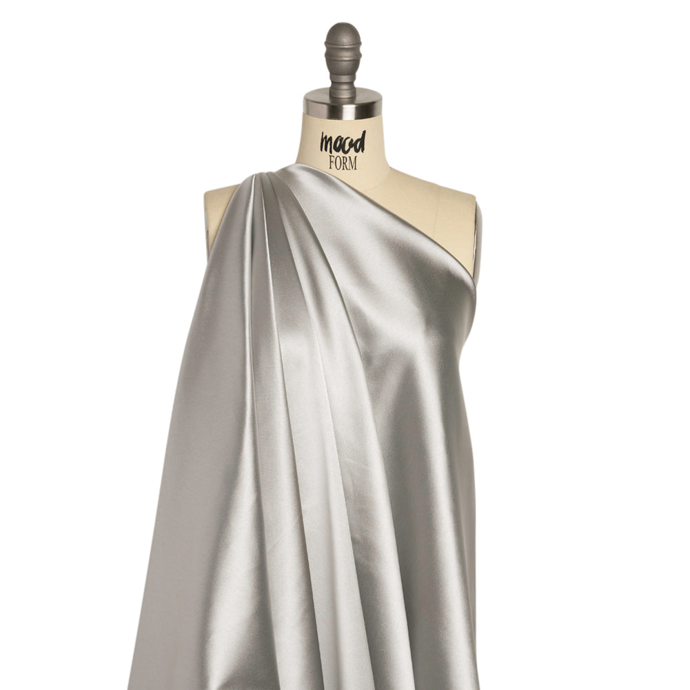 Stretch Satin Made in Italy - Silver with Black Backing - Premium Collection - Joann Fabrics