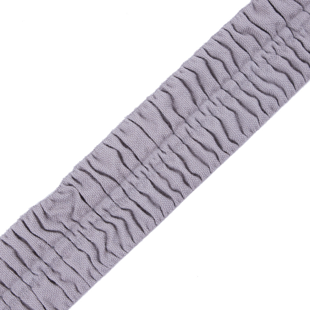 Italian Silver Ruched Stretch Wool Trimming - 2.375