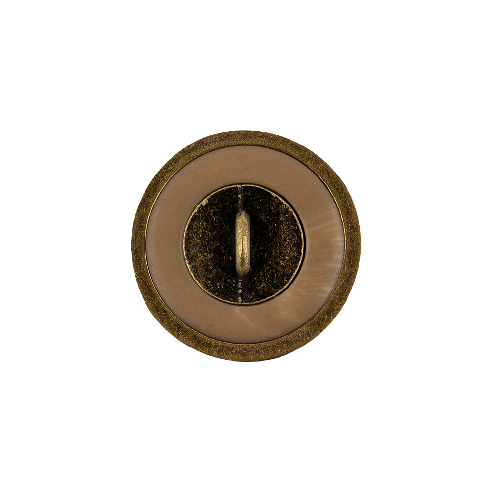 Tabacco and Brass Shallow Plate Plastic and Metal Shank Back Button - 32L/20mm - Joann Fabrics