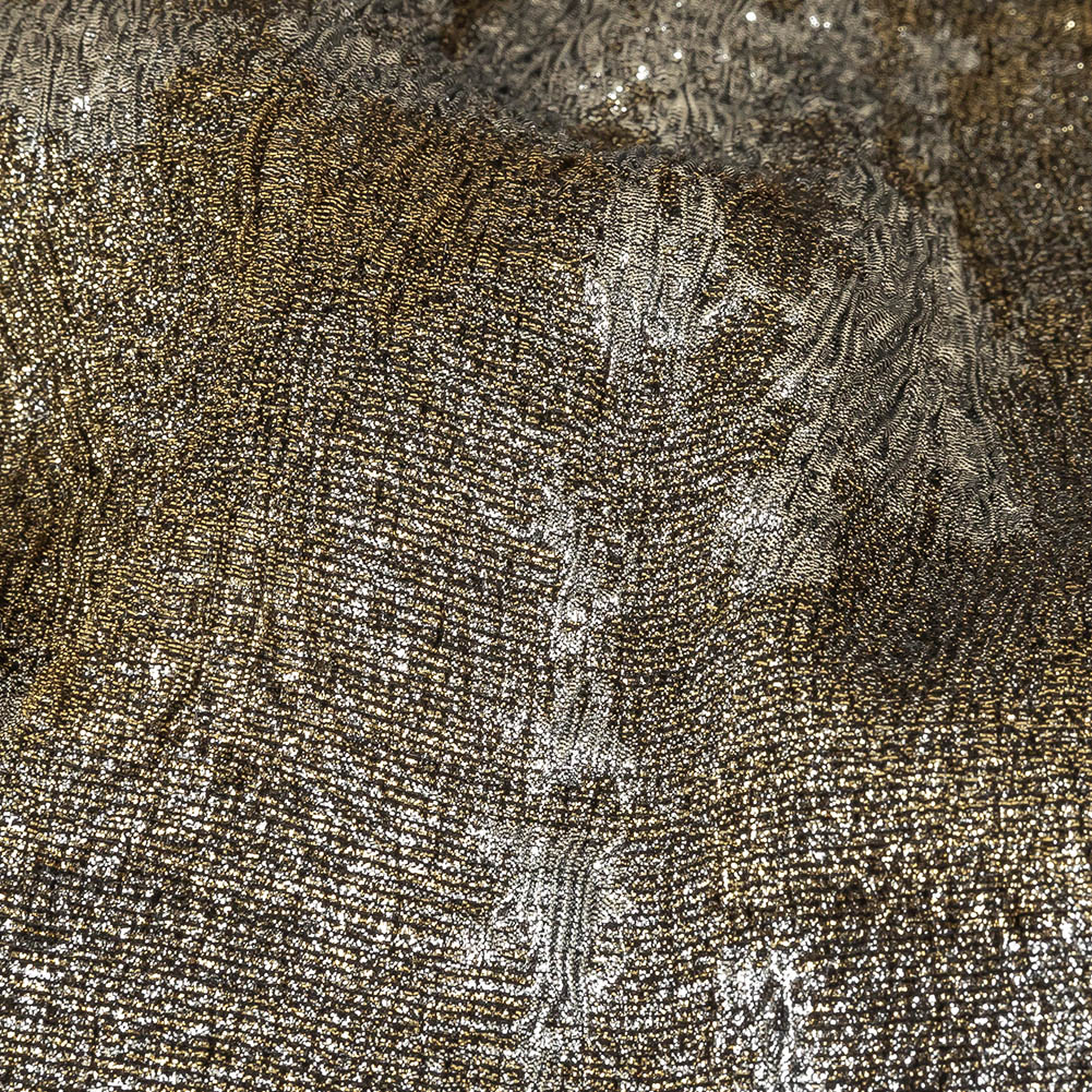 Metallic Silver and Gold Abstract Luxury Plisse Brocade - Joann Fabrics
