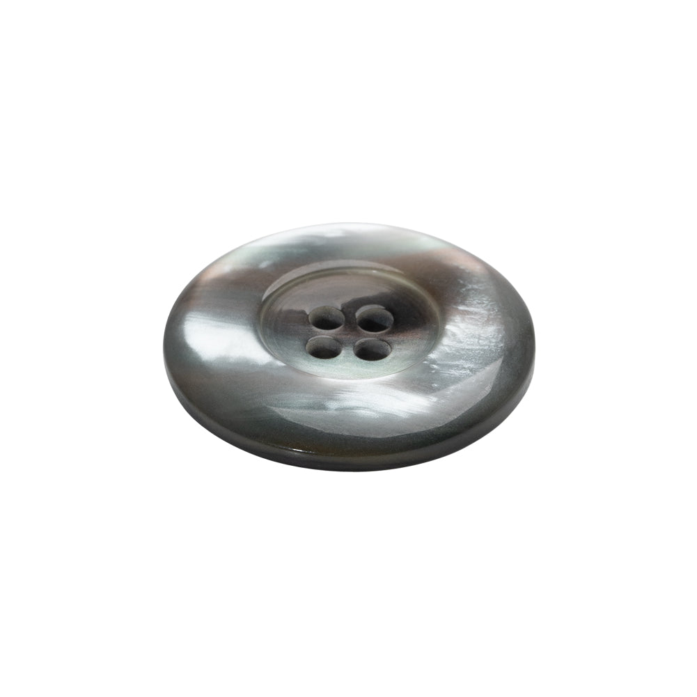 Shell 4-Hole Button - 36L/23mm - Gray Iridescent Wide Rim - Joann Fabrics
