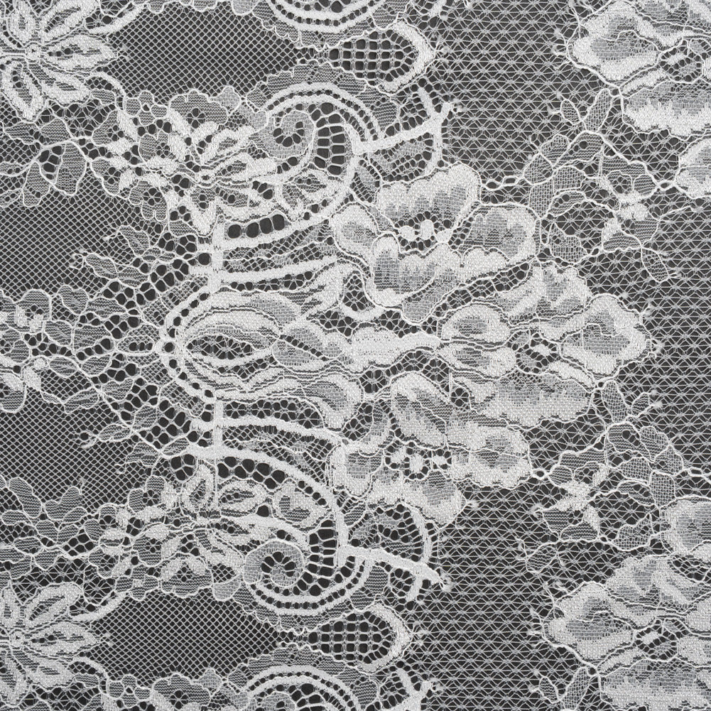 Luminous Re-Embroidered Lace - Off White Floral and Paisley with Scalloped Border - Joann Fabrics