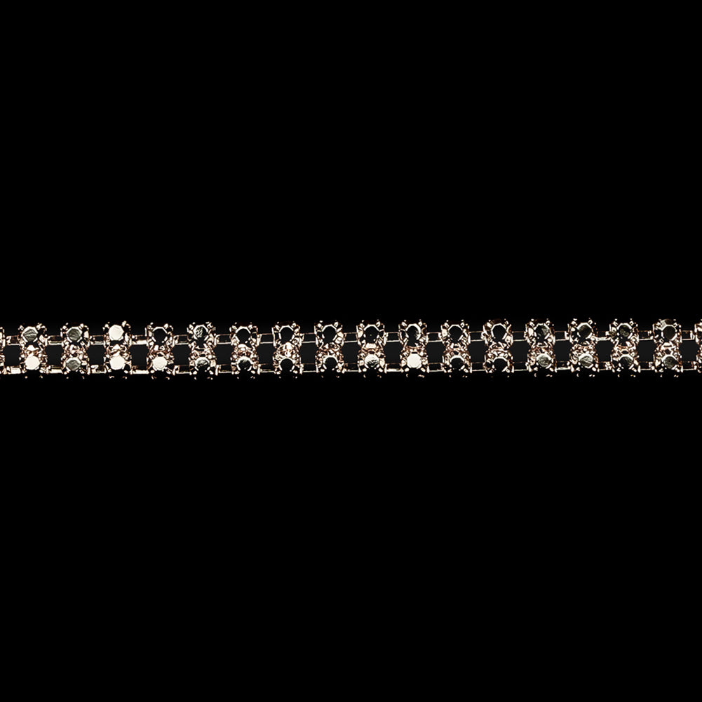 Vintage Two Row Silver Czech Rhinestones and Silver Metal Trim - SS12/3.2MM - Joann Fabrics