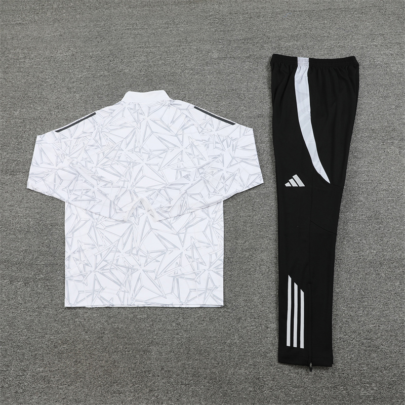 2024/2025 Real Madrid Printed White Half-Pull Training Suit Football Shirt 1:1 Thai Quality Set