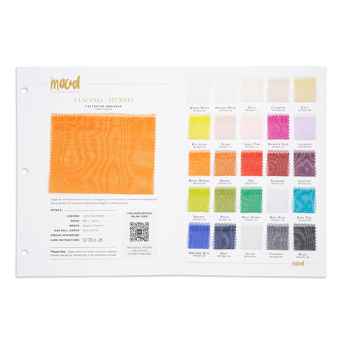 Color Card - Luscinia Premium Polyester Organza Collection - 8.5