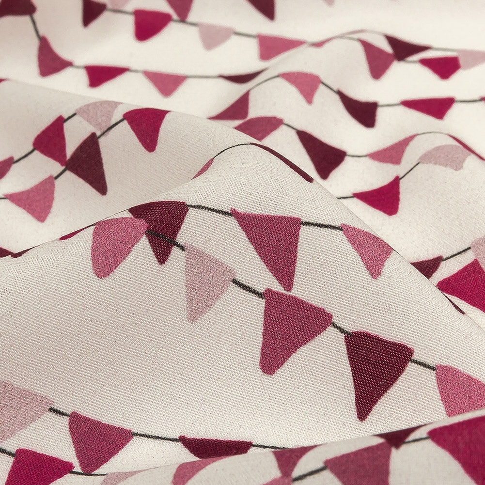 Sustainable Viscose Woven Print - White and Purple Triangle Strands - Mood Exclusive Pennant Party - Joann Fabrics