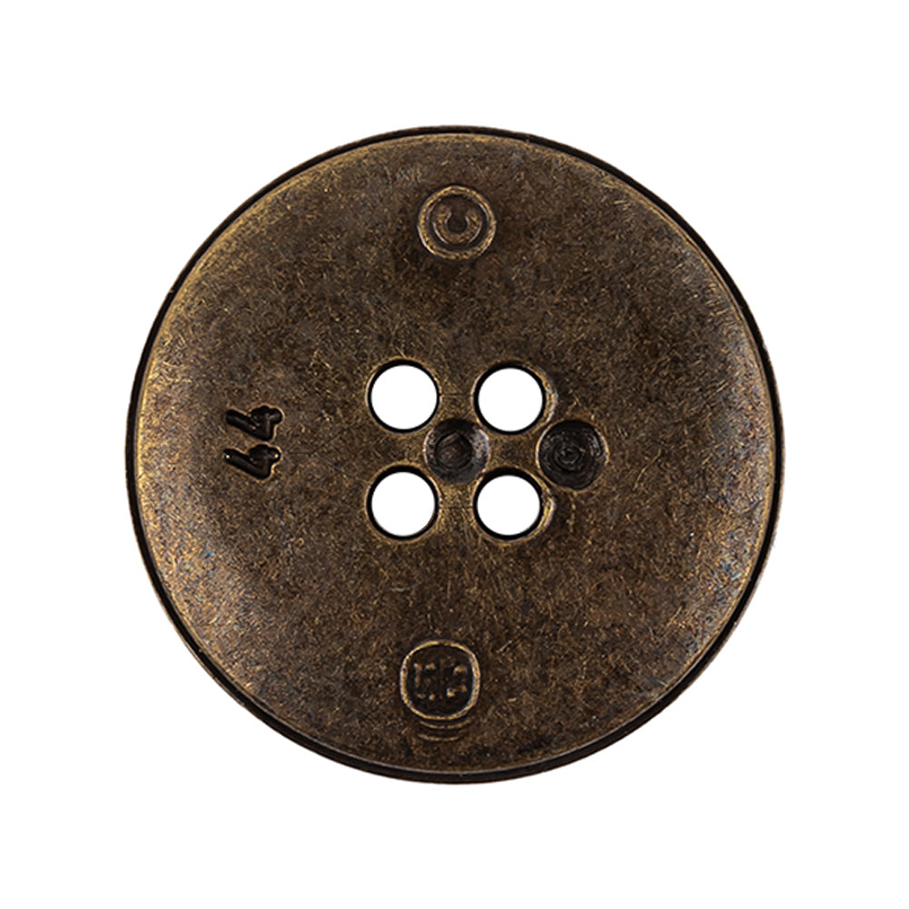 Italian Hint of Gold Bronze Shallow Plate 4-Hole Metal Look Coat Button - 44L/28mm - Joann Fabrics