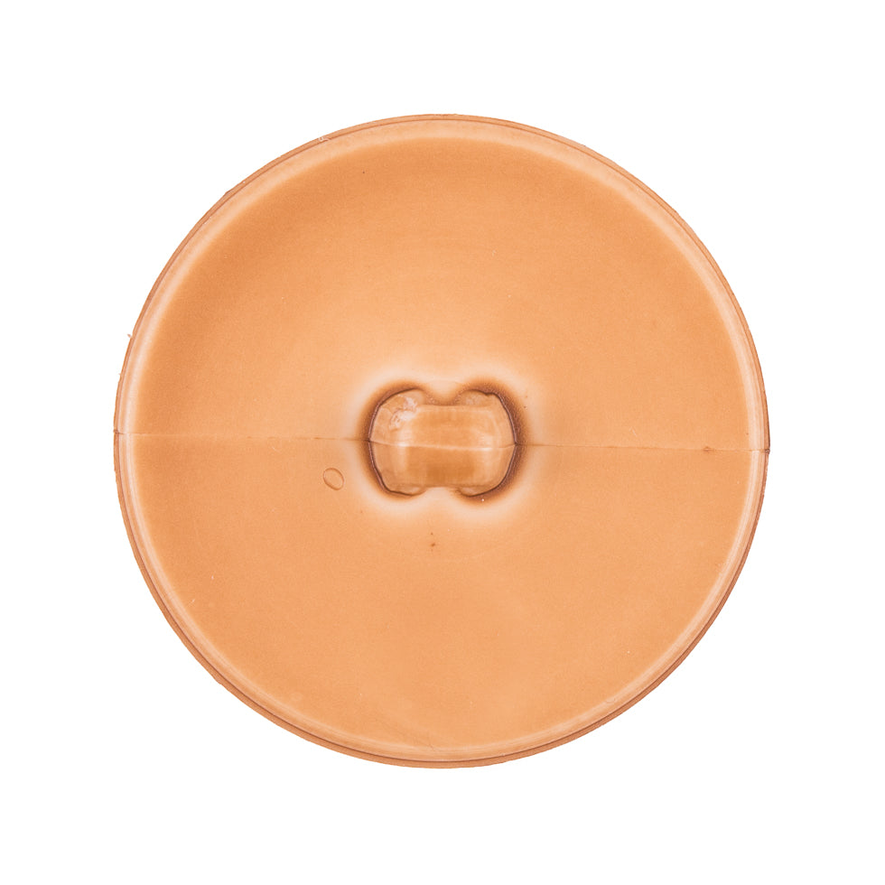 Italian Light Brown Top-Stitched Plastic Shank Back Button - 44L/28mm - Joann Fabrics