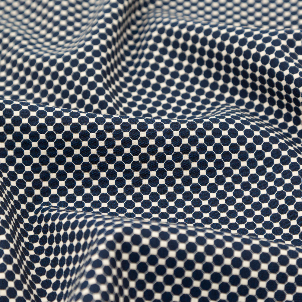Italian Navy and Ecru Stretch Geometric Jacquard - Joann Fabrics