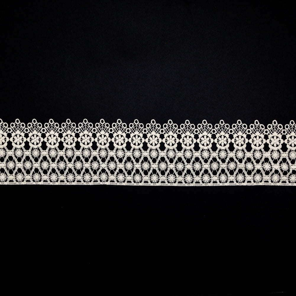 European Ivory Floral Venise Lace Trim - 4