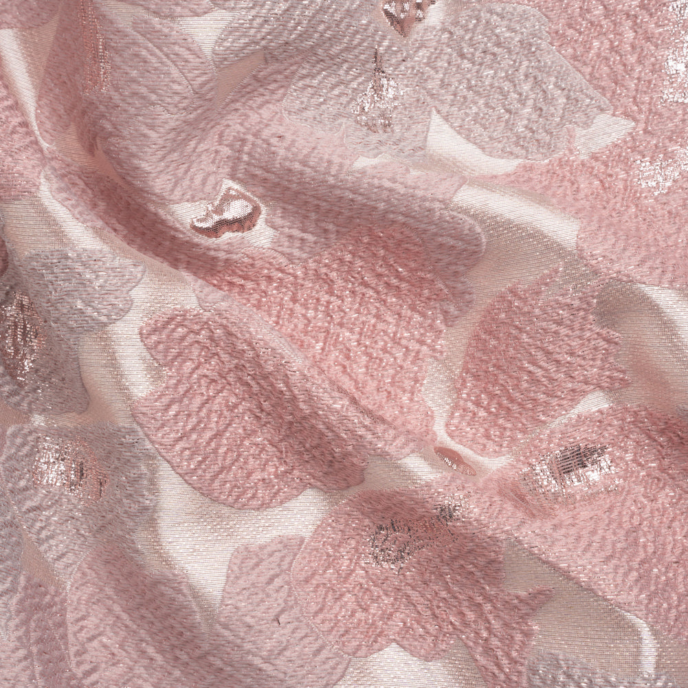 Metallic Rose Gold and Baby Pink Floating Blossoms Luxury Brocade - Joann Fabrics