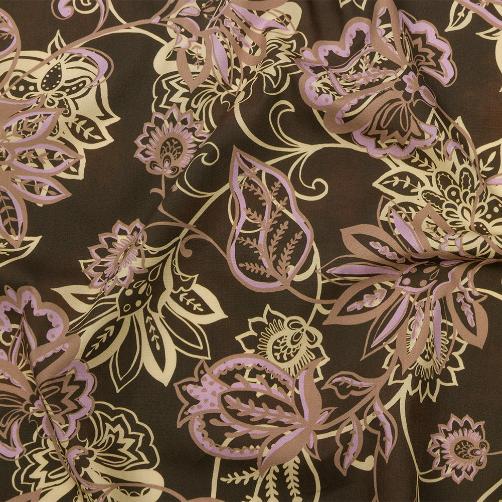 Cotton Poplin Print - Olive, Yellow and Lavender Floral - Mood Exclusive Floral Mirage - Joann Fabrics