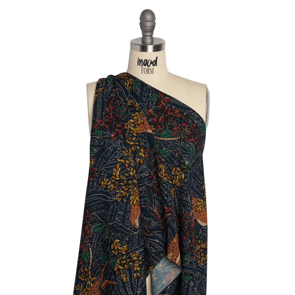Mood Exclusive Poised to Pounce Metallic Dotted Crinkled Viscose Crepe - Joann Fabrics