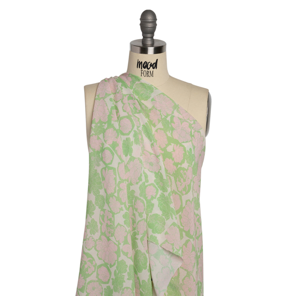 Mood Exclusive Lime Flowering Floor Viscose Georgette - Joann Fabrics