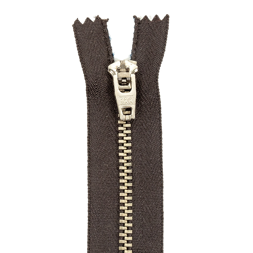 YKK Chocolate Torte Metal Closed Bottom Zipper with Silver Teeth - 5