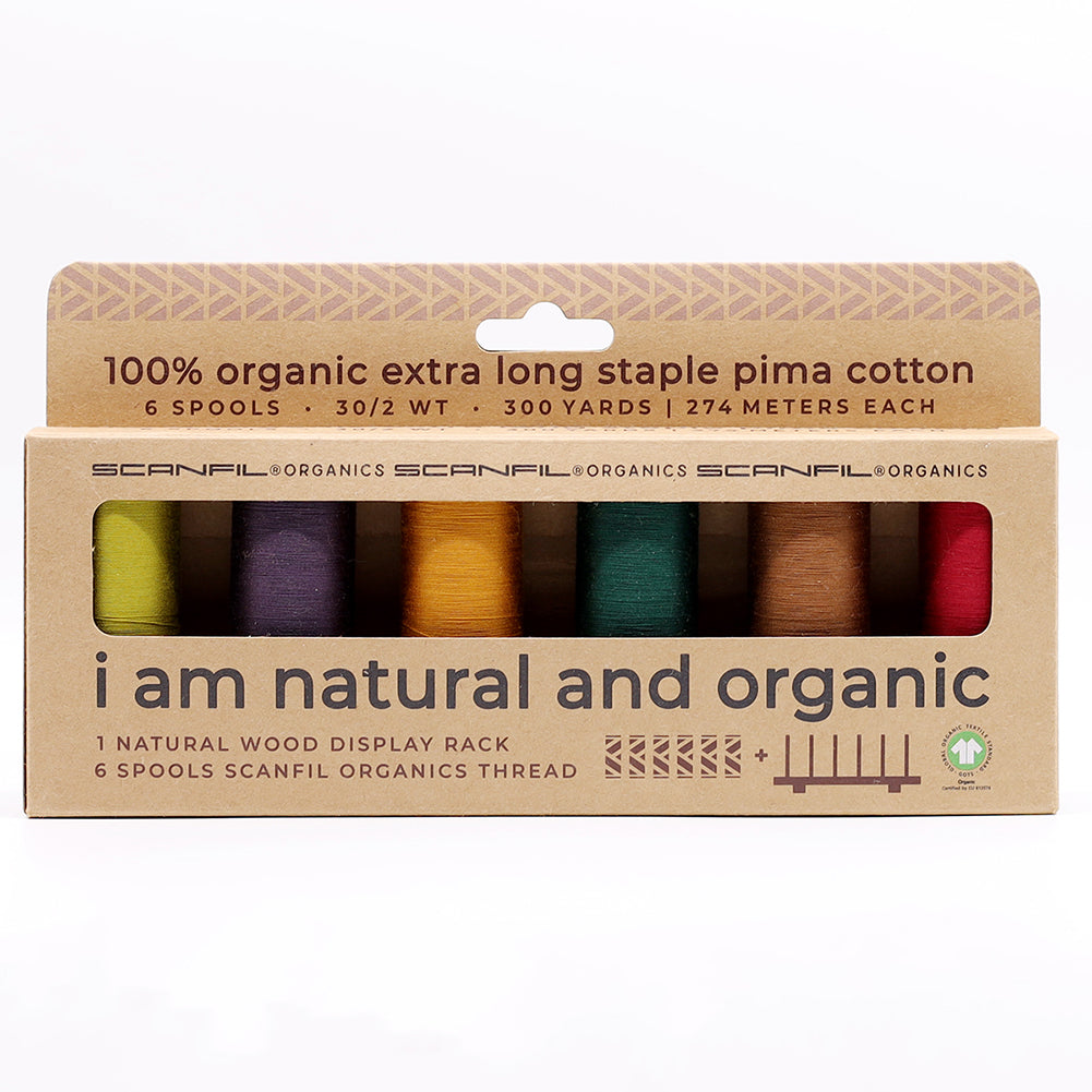 SCANFIL® 30wt Organic Pima Cotton Thread Set - 6ct 300yd Spools & Wood Rack - Harvest Time - Joann Fabrics
