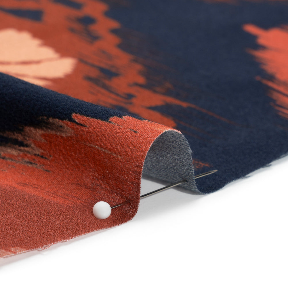 Sustainable Viscose Crepe Print - Navy, Red and Yellow Ikat Diamonds - Mood Exclusive Pressed Peonies - Joann Fabrics