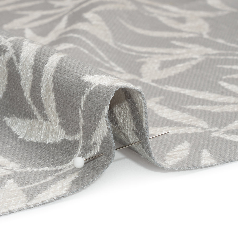 Chenille Drapery Jacquard - Steel Willow Leaves - British Imported - Joann Fabrics