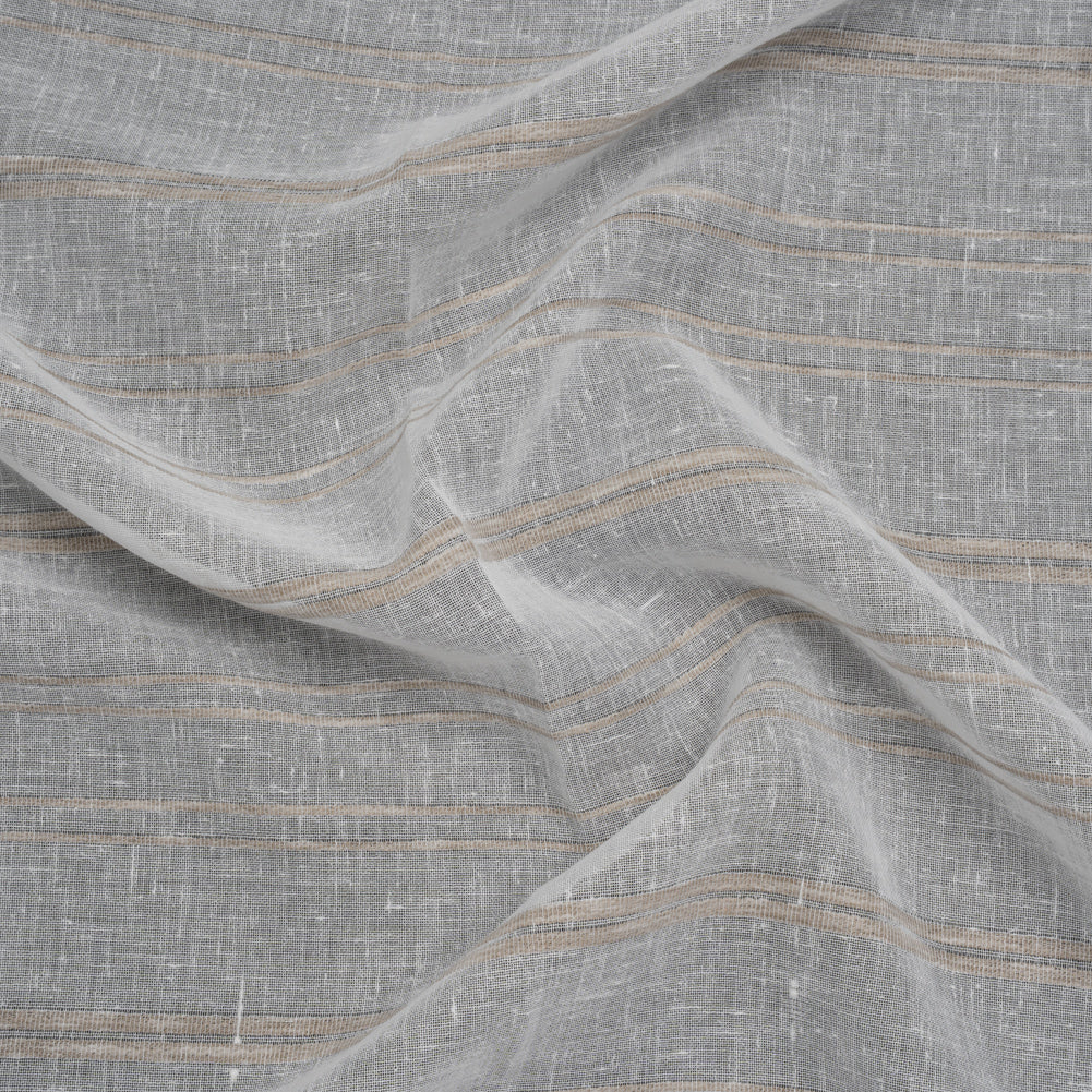 Slubbed Double Wide Drapery Sheers Fabric - Driftwood Ribbed Stripes - British Imported - Joann Fabrics