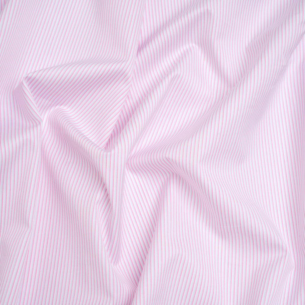 Cotton Twill Shirting - Light Pink, Pale Gray and White Shadow Pinstripes - Deadstock - Joann Fabrics