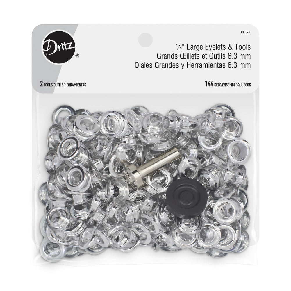 Dritz Large Eyelet Kit - Nickel 1/4