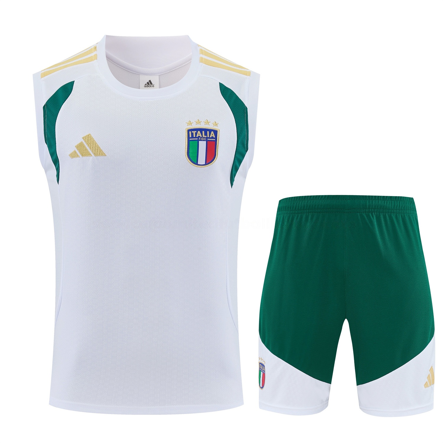 Italy 2026 Vest Training Set - White Vest and Green Shorts - UnitedFutballJersey