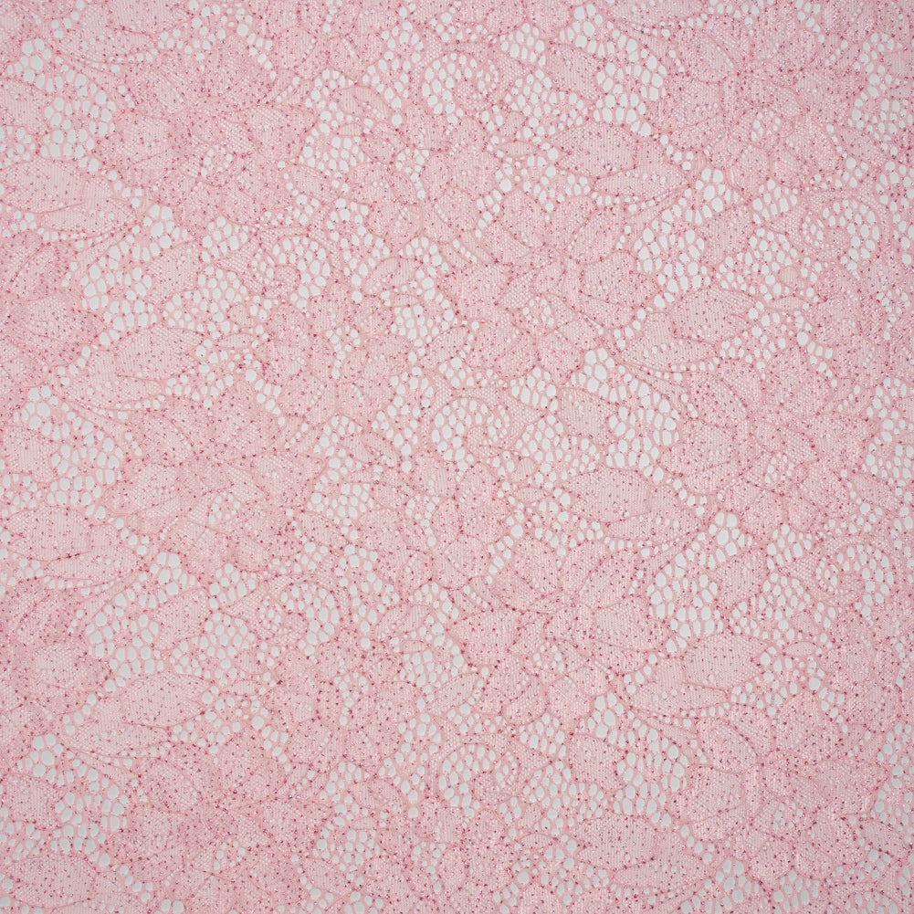 Stretch Corded Raschel Lace with All-Over Glitter - Pink on Pink Floral - Joann Fabrics