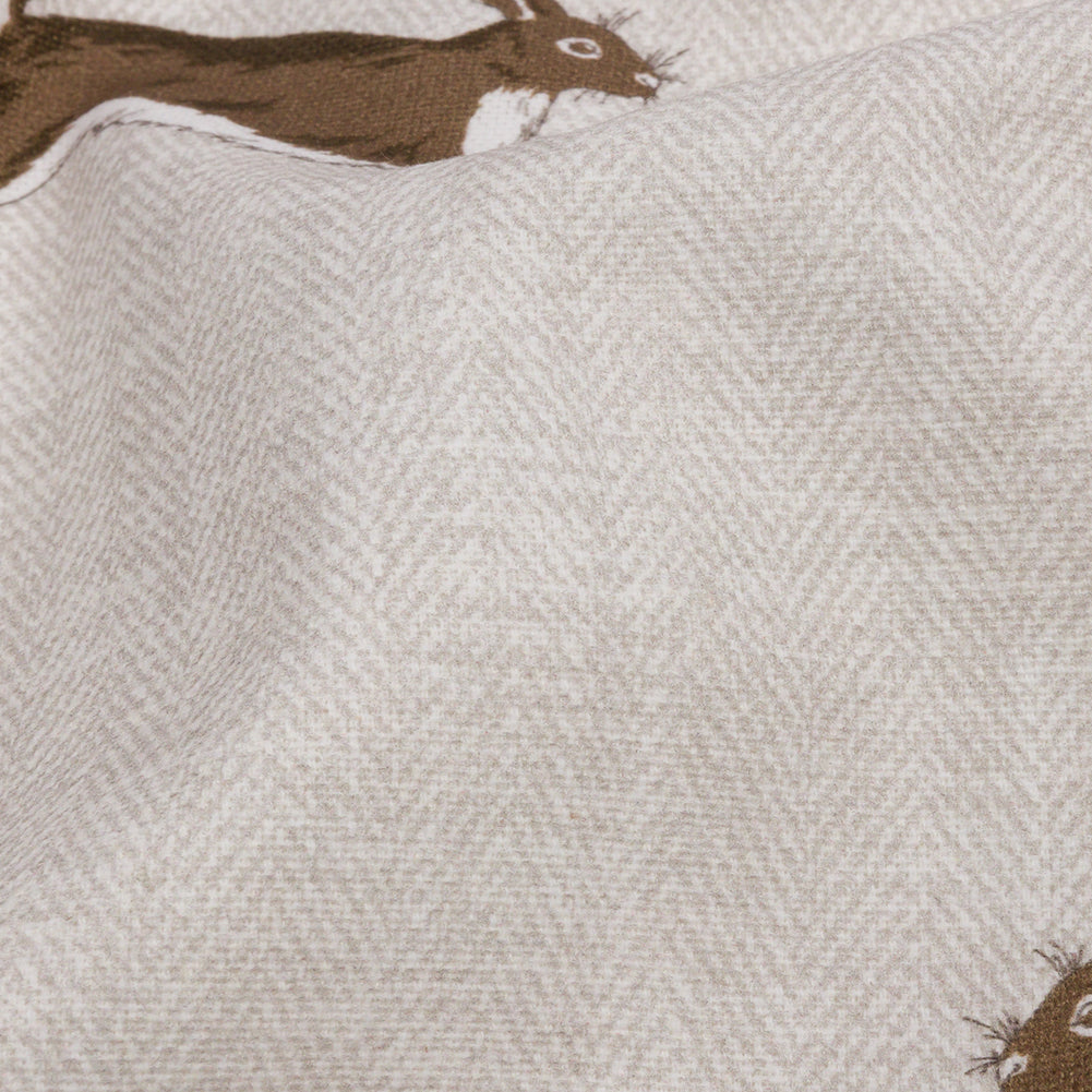 Cotton Canvas Print - Stone Running Hares - British Imported - Joann Fabrics