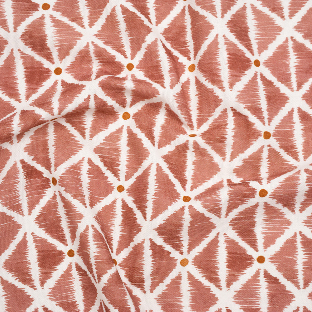 Brushed Cotton and Linen Canvas Print - Berry Sketched Lattice with Dots - British Imported - Joann Fabrics