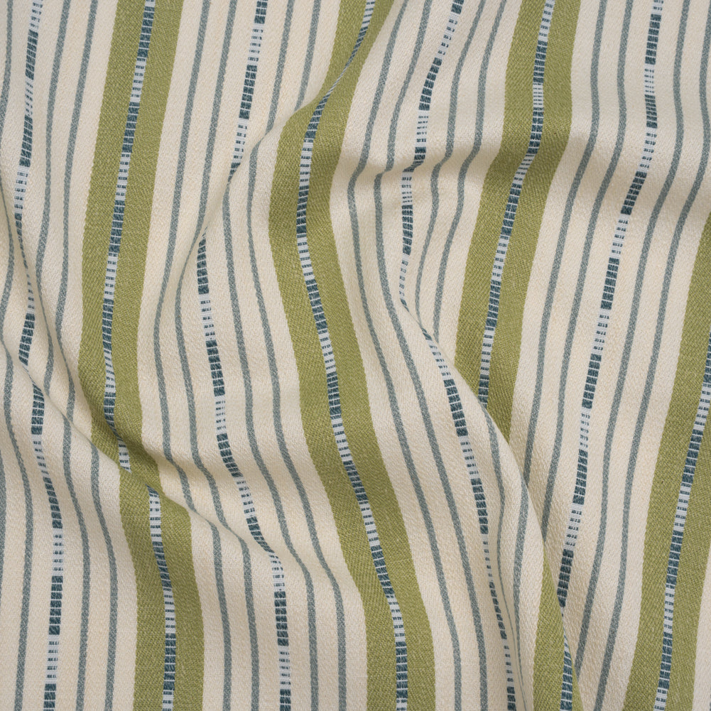 Recycled Polyester Twill Jacquard - Lagoon Stripes and Dashes - British Imported - Joann Fabrics