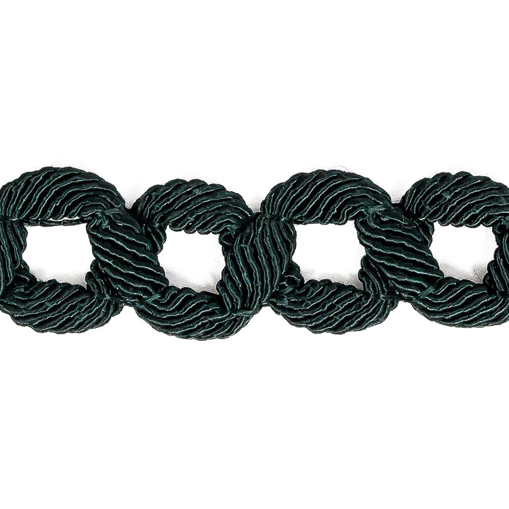 Deep Emerald Braided Circle Chain Trim - 0.75