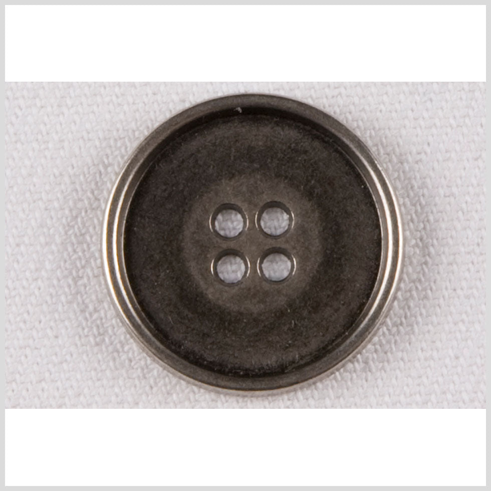 Metal 4-Hole Button - 36L/23mm - Antiqued Gunmetal Rolled Rim - Joann Fabrics